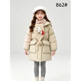 Фотография Курка детская зимняя на девочку 862 beige р.7-10 "Flong" недорого оптом от прямого поставщика
