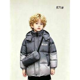 Фотография Курка детская зимняя на мальчика 871 grey р.8-12 "Flong" недорого оптом от прямого поставщика