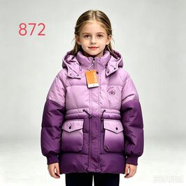 Фотография Курка детская зимняя на девочку 872 violet р.8-12 "Flong" недорого оптом от прямого поставщика
