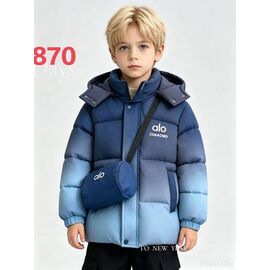 Фотография Курка детская зимняя на мальчика 870 blue р.8-12 "Flong" недорого оптом от прямого поставщика