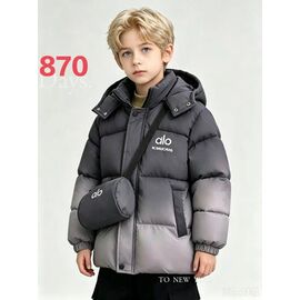 Фотография Курка детская зимняя на мальчика 870 grey р.8-12 "Flong" недорого оптом от прямого поставщика
