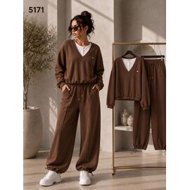 Фотография Костюм спортивный женский тёплый 5171 brown р.M-XL "Major" недорого оптом от прямого поставщика