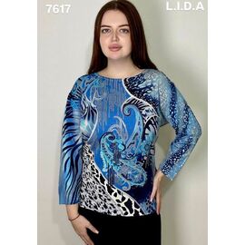Светр жіночий 7617 blue р.3XL-4XL "LIDA" недорого оптом від прямого постачальника