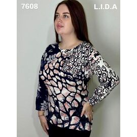 Светр жіночий 7608 black-pink р.3XL-4XL "LIDA" недорого оптом від прямого постачальника