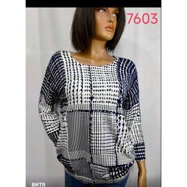 Светр жіночий 7603 white-black р.3XL-4XL "LIDA" недорого оптом від прямого постачальника