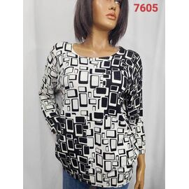 Светр жіночий 7605 white-black р.3XL-4XL "LIDA" недорого оптом від прямого постачальника