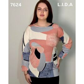 Светр жіночий 7624 coral р.3XL-4XL "LIDA" недорого оптом від прямого постачальника