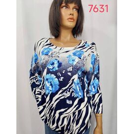 Фотография Свитер женский 7631 blue-l.blue р.3XL-4XL "LIDA" недорого оптом от прямого поставщика