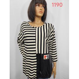 Фотография Свитер женский 1190 beige-black р.52-60 "LIDA" недорого оптом от прямого поставщика