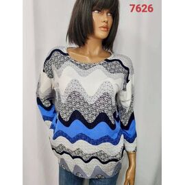 Фотография Свитер женский 7626 grey-blue р.3XL-4XL "LIDA" недорого оптом от прямого поставщика