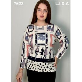 Фотография Свитер женский 7622 white р.3XL-4XL "LIDA" недорого оптом от прямого поставщика