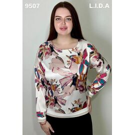Фотография Свитер женский 9507 white-powder р.52-62 "LIDA" недорого оптом от прямого поставщика