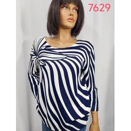 Фотография Свитер женский 7629 navy-white р.XL-4XL "LIDA" недорого оптом от прямого поставщика