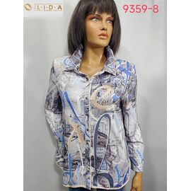 Фотография Рубашка женская 9359-8 grey р.52-62 "LIDA" недорого оптом от прямого поставщика