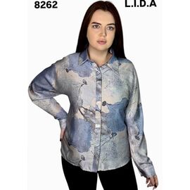 Фотография Рубашка женская 8262 blue р.52-62 "LIDA" недорого оптом от прямого поставщика