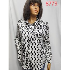 Фотография Рубашка женская 8773 white-black р.52-62 "LIDA" недорого оптом от прямого поставщика