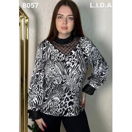Светр жіночий 8057 white-black р.52-62 "LIDA" недорого оптом від прямого постачальника