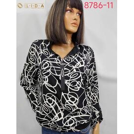 Светр жіночий 8786-11 black-white р.52-62 "LIDA" недорого оптом від прямого постачальника