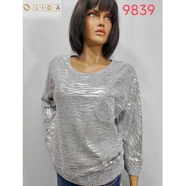 Светр жіночий 9839 silver р.52-62 "LIDA" недорого оптом від прямого постачальника