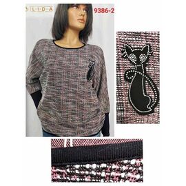 Светр жіночий 9386-2 black-pink р.52-62 "LIDA" недорого оптом від прямого постачальника