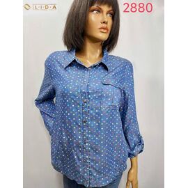 Фотография Рубашка женская 2880 blue р.50-60 "LIDA" недорого оптом от прямого поставщика
