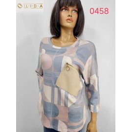 Светр жіночий 0458 grey-powder р.52-62 "LIDA" недорого оптом від прямого постачальника
