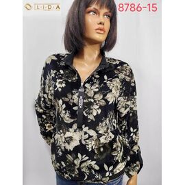Светр жіночий 8786-15 black-khaki р.52-62 "LIDA" недорого оптом від прямого постачальника