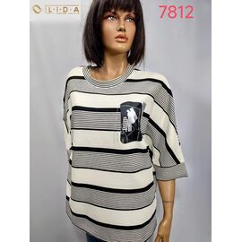 Светр жіночий 7812 milk-black р.52-62 "LIDA" недорого оптом від прямого постачальника