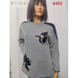 Светр жіночий 0453 d.grey р.52-62 "LIDA" недорого оптом від прямого постачальника