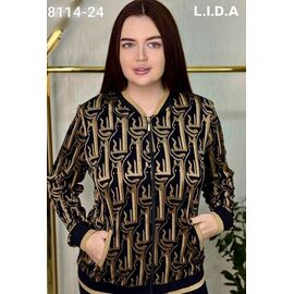 Кофта жіноча 8114-24 black-beige р.52-62 "LIDA" недорого оптом від прямого постачальника
