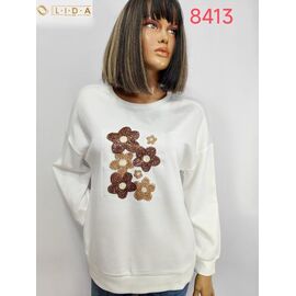 Светр жіночий 8413 white р.52-62 "LIDA" недорого оптом від прямого постачальника