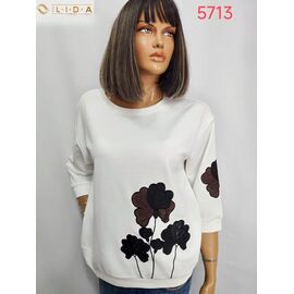 Светр жіночий 5713 white р.52-62 "LIDA" недорого оптом від прямого постачальника