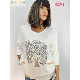 Светр жіночий 8451 milk р.52-62 "LIDA" недорого оптом від прямого постачальника