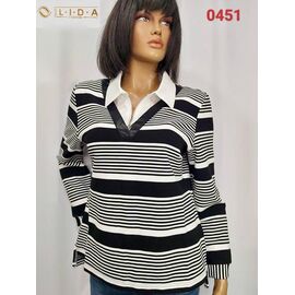 Светр жіночий 0451 black-white р.52-62 "LIDA" недорого оптом від прямого постачальника