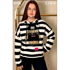 Фотография Батник женский 8776 white-black р.52-62 "LIDA" недорого оптом от прямого поставщика
