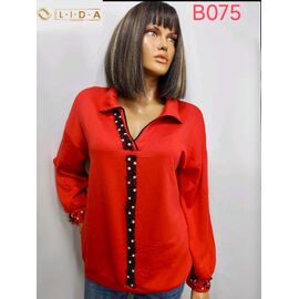 Светр жіночий B075 red р.52-62 "LIDA" недорого оптом від прямого постачальника