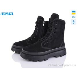 Черевики жіночі стильні Весна/осінь Progress 5406-1 фліс чорний (6 пар р.37-41) "Lvovbaza" недорого оптом від прямого постачальника