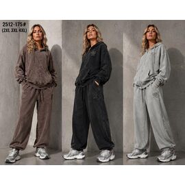 Фотография Костюм спортивный женский тёплый 175 grey р.2XL-4XL "Yafeier" недорого оптом от прямого поставщика
