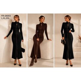 Фотография Платье женское 26003 black р.L-2XL "Yafeier" недорого оптом от прямого поставщика