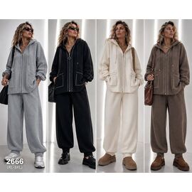 Фотография Костюм спортивный женский 2666 grey р.XL-3XL "Yafeier" недорого оптом от прямого поставщика