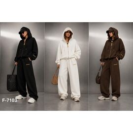 Фотография Костюм спортивный женский 7103 brown р.M-XL "Yafeier" недорого оптом от прямого поставщика