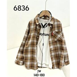 Фотография Рубашка детская на мальчика 6836 camel р.8-12 "Flong" недорого оптом от прямого поставщика