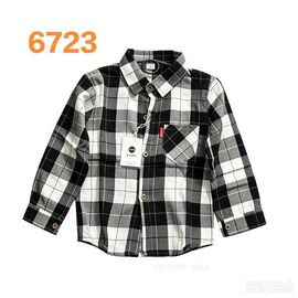 Фотография Рубашка детская на мальчика 6723 black-white р.5-9 "Flong" недорого оптом от прямого поставщика