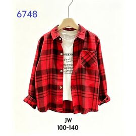 Фотография Рубашка детская на мальчика 6748 red р.100-140 "Flong" недорого оптом от прямого поставщика
