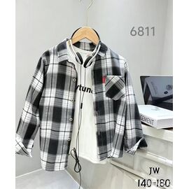 Фотография Рубашка детская на мальчика 6811 black-white р.8-12 "Flong" недорого оптом от прямого поставщика