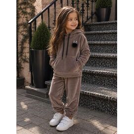 Костюм дитячий спортивний теплий на дівчинку 807 brown р.98-116 "Marimaks" недорого оптом від прямого постачальника