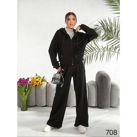 Фотография Костюм спортивный женский тёплый 708 black р.44-50 "DORA" недорого оптом от прямого поставщика