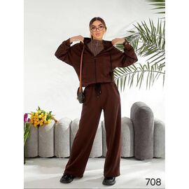 Фотография Костюм спортивный женский тёплый 708 brown р.48-50 "DORA" недорого оптом от прямого поставщика