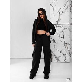 Фотография Костюм спортивный женский тёплый 971 black р.42-48 "DORA" недорого оптом от прямого поставщика