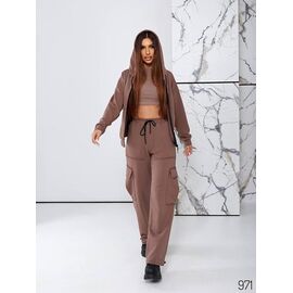 Фотография Костюм спортивный женский тёплый 971 brown р.42-48 "DORA" недорого оптом от прямого поставщика